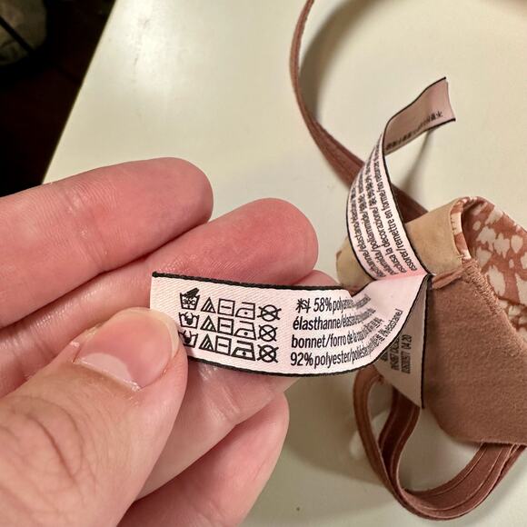 Victoria's Secret Women's 32DD Tan Beige Lined Perfect Coverage Bra Underwire - Picture 6 of 8